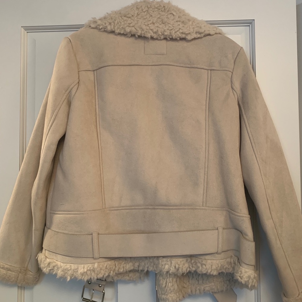 Zara Basic - Suede Aviator Jacket - Small - image 2
